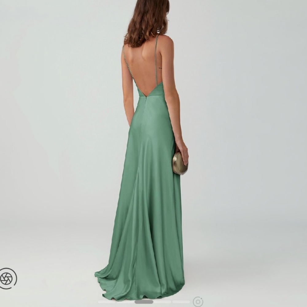 Bridesmaids Green Dress- Open Back